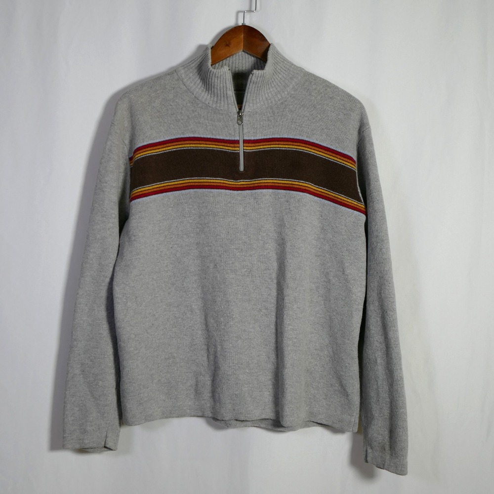 Vintage Hollister Mens Y2K 1/4 Zip Pullover Sweater Size M Preppy Skater Layers